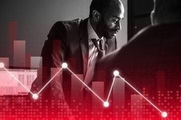 Corporate man in a meeting working