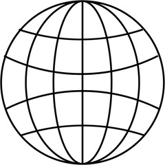 Abstract cyberpunk globe grid PNG. 3D sphere wireframe VR illustration