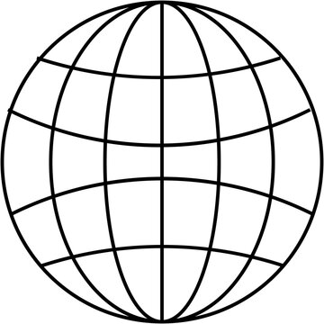 Abstract cyberpunk globe grid PNG. 3D sphere wireframe VR illustration