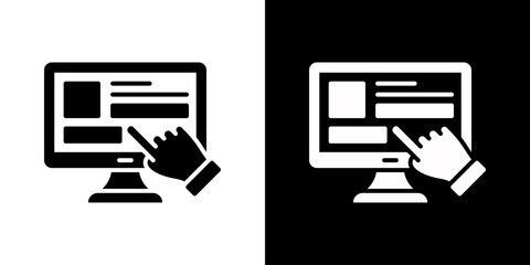 Touch Screen Icon Set Vector Collection Style Glyph Isolated In Black And White