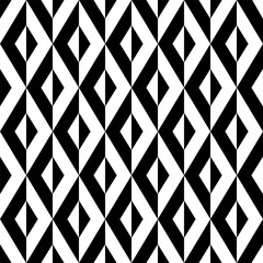 Geometric triangle seamless pattern. Repeated abstract black geometry patern on white background. Simple rhombus shape design prints. Repeating monochrome lattice. Square rapport. Vector illustration