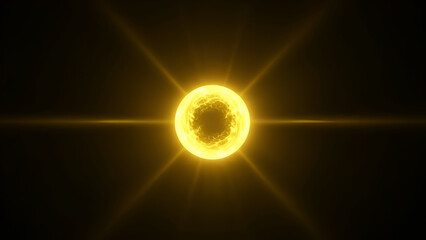 Celestial Luminescence: A brilliant sun radiates an intense solar glow in a celestial display of energy and cosmic power.