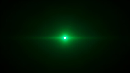 Green light effect: A bright, vibrant, and energetic green light appears in darkness.