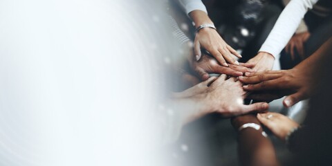 Joined hands for teamwork, business concept