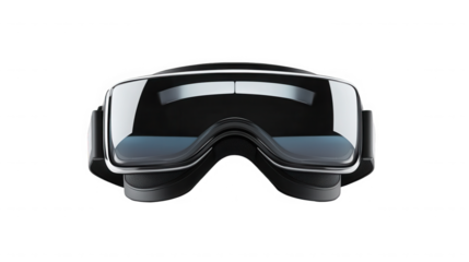 Sleek virtual reality headset for immersive gaming tech on transparent background