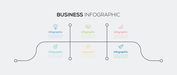 Business process infographic template. Presentation Infographic thin line design with numbers 4 options or steps.