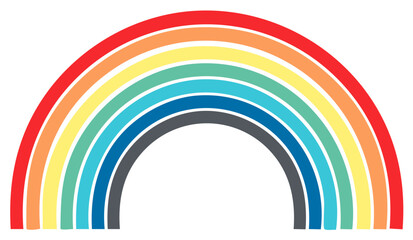 Fototapeta premium Colorful Rainbow Illustration With Various Color Arches on White