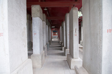 Naklejka premium Yonghegong Lamasery Corridor - Beijing Traditional Architecture