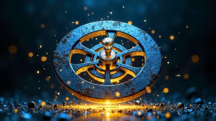 Blue Gold Compass Technology Luminous Structure