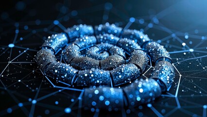 Blue Silver Spiral Technology Luminous Disc