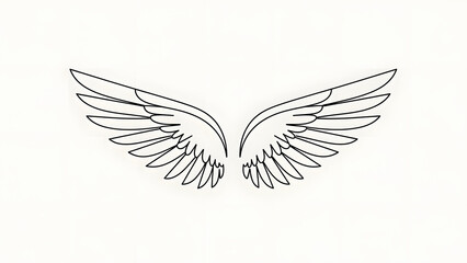 Obraz premium Black Wings Illustration on White Background