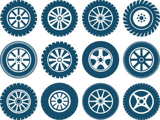 Various Car Wheel and Tire Designs