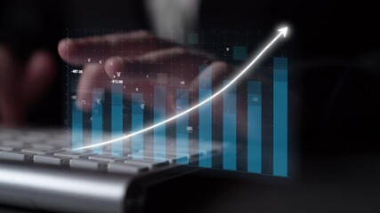 A digital representation of financial growth showcases a positive trend on a graph with various currency symbols, reflecting investment and market analysis in business. Copula - Powered by Adobe