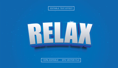 Relax 3d text effect with blues background
