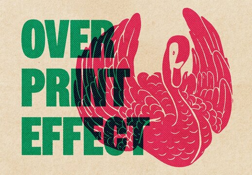 Vintage Overprint Effect Mockup