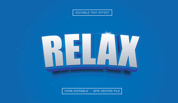 Relax 3d text effect with blues background