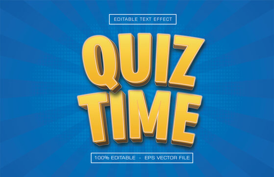Quiz time text effect with comic book style