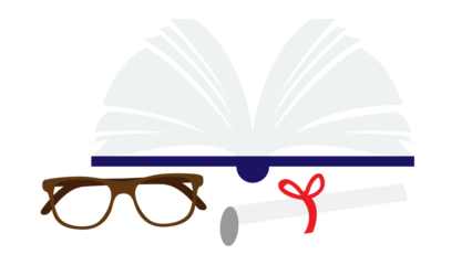 Openbookglassesandscrollisolatedontransparentbackground transparent background