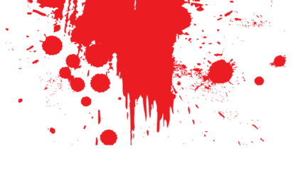 Red paint splatters isolated on transparent background transparent background