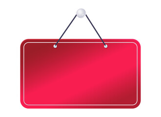 Redsignboardwithwhiteborderisolatedontransparentbackground transparent background