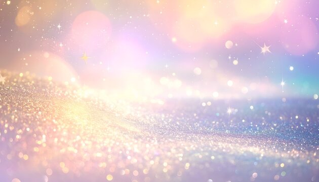 A shimmering background filled with soft pastel colors, glimmering lights, and ethereal effects - Powered by Adobe