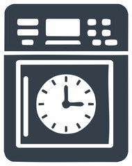 Obraz premium Washing Machine with Clock Face Icon for Laundry Cycle and Time Management