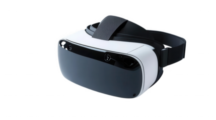 Modern virtual reality headset for immersive experiences on transparent background