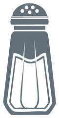 Minimalist Gray Salt Shaker Icon for Kitchen, Dining, and Food Seasoning Design