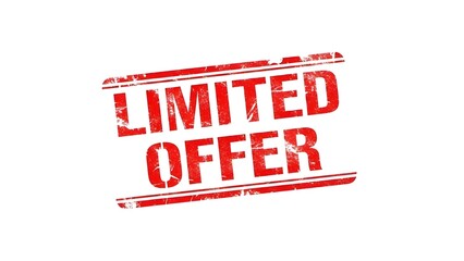 Limited offer red stamp on white background for marketing and sales