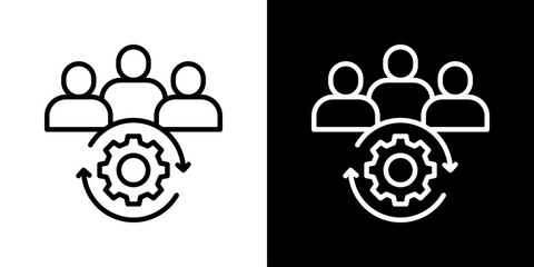 Hr Management Icon Set Vector Collection Style Line Isolated In Black And White