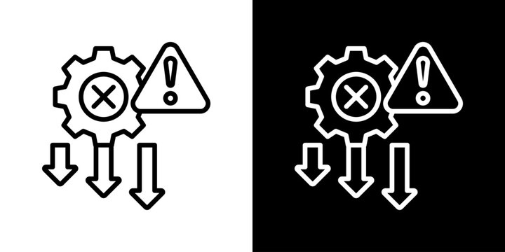 Error Icon Set Vector Collection Style Line Isolated In Black And White