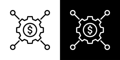 Business Model Icon Set Vector Collection Style Line Isolated In Black And White