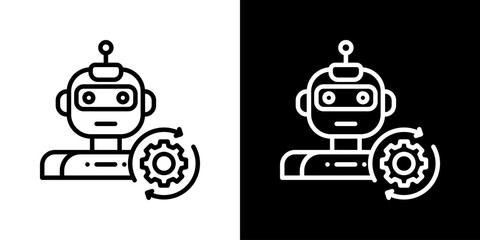Robotics Icon Set Vector Collection Style Line Isolated In Black And White