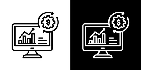 Economic Activity Icon Set Vector Collection Style Line Isolated In Black And White
