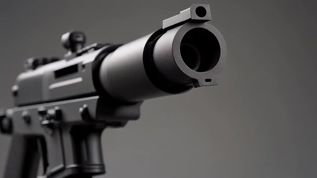Front View Perspective of Modern Firearm Muzzle