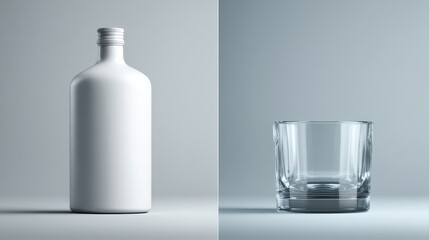 zero-proof drink bottle with neutral gradient and tumbler accent