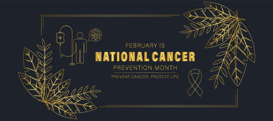 National Cancer Prevention Month Awareness Banner Design, Cancer Prevention Month – Early Detection Saves Lives