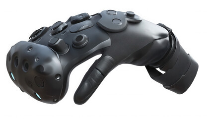 Advanced virtual reality glove for immersive gaming and simulation experiences on transparent background
