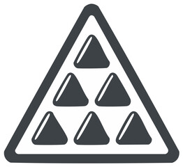 Obraz premium Six triangular shapes arranged in a pyramid formation within a larger triangle border