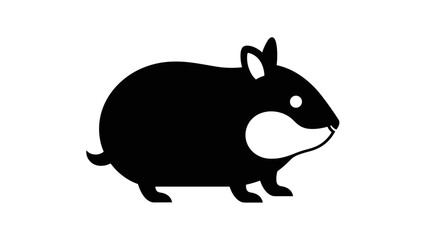 Obraz premium Black Silhouette of a Rabbit.
