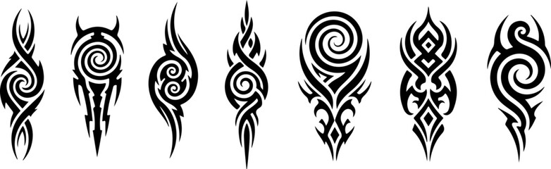Fototapeta premium Tribal Tattoo Symbol Collection Set
