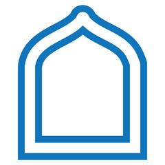 Blue arch shaped frame icon graphic element design template  simple and modern