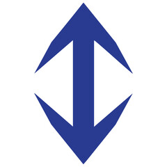 Blue anchor symbol icon graphic design element for navigation or maritime concepts  simple vector logo
