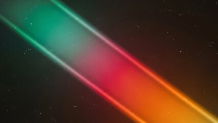 Abstract Light Leak Background With Vibrant Diagonal Spectrum Of Neon Green Pink Red Orange Colors Vintage Film Texture Grainy Dust Scratches Retro Analog Aesthetic Perfect For Cinematic