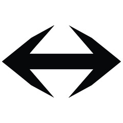 Black arrow pointing both ways symbol for opposite directions or choices  simple shape