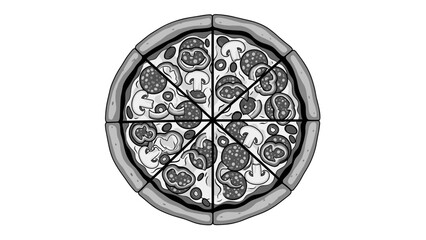 Fototapeta premium Sliced Pizza with Various Toppings.