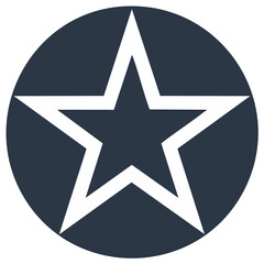 Obraz premium White Star Emblem Inside Navy Blue Circle Graphic Symbol