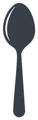 Elegant minimalist dark grey spoon icon for cooking eating dining and food related designs
