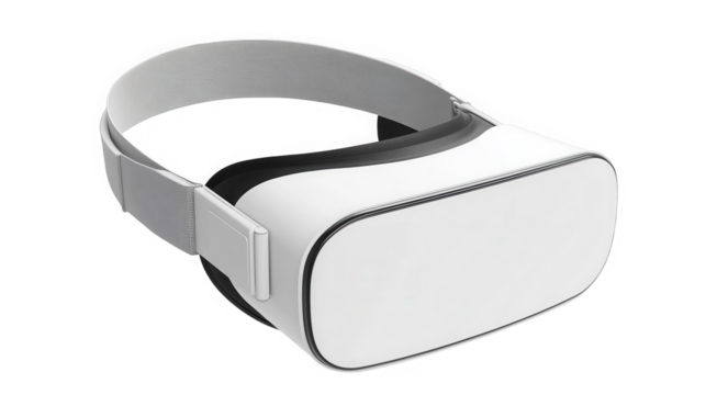 Sleek white virtual reality headset for immersive gaming on transparent background - Powered by Adobe