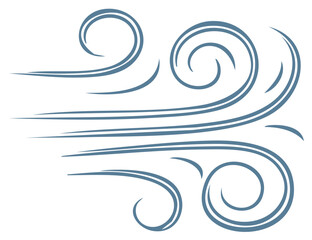 Obraz premium Abstract Wind Illustration with Flowing Swirls and Curved Lines in Blue Tones